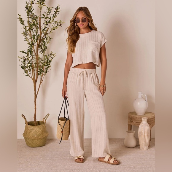 VICI | Linen Pinstripe Set - Picture 1 of 1